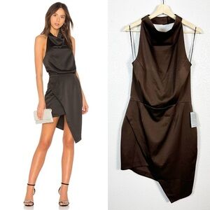 ELLIAT‎ NWT Women’s Chocolate Brown Camo Asymmetrical Halter Dress Size Large